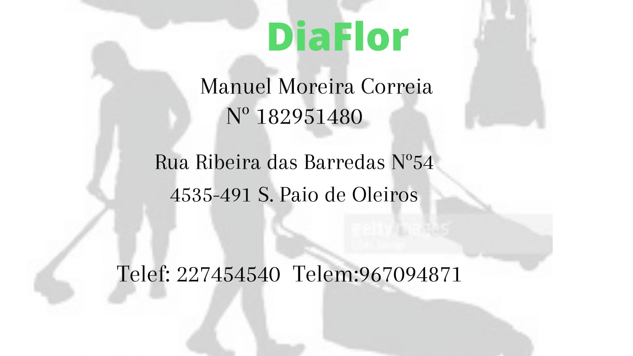 Cartão de Visita Dia - Verso